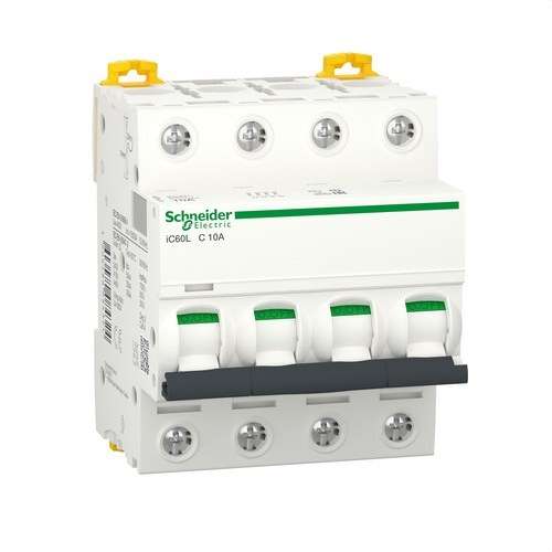 Magnetotérmico IC60L 4P 10A Curva C con referencia A9F94410 de la marca SCHNEIDER ELECTRIC
