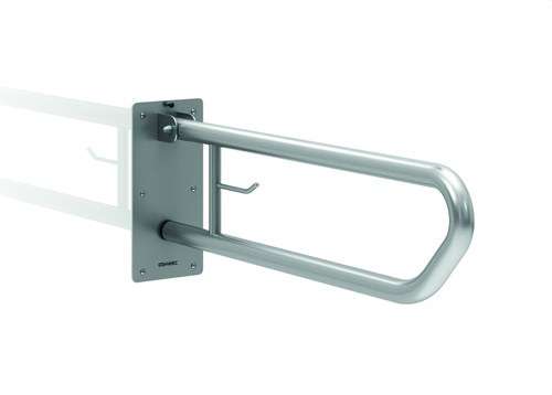 Barra de suport abatible 800 mm amb portarrolls acer inoxidable brillant amb referència GW11 07 04 02 de la marca GENWEC