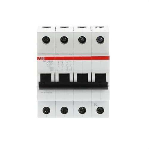Magnetotérmico SH203-C20NA 3P+N 20A Curva C con referencia 2CDS213103R0204 de la marca ABB