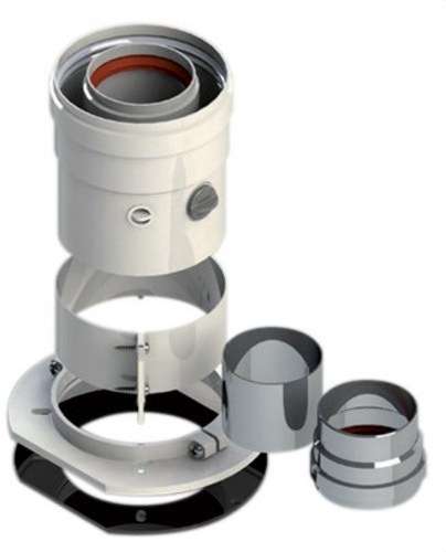 Sortida coaxial vertical multicompatible 60/100 mm alumini blanc amb referència 610CVMULTIP1 de la marca FIG