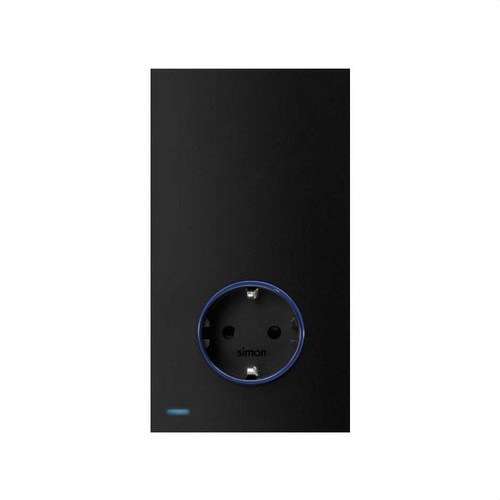 Kit completo para 1 elemento con 1 base de enchufe schuko HUB PRO Simon iO negro mate Simon 100 con referencia 10032108-238 de la marca SIMON