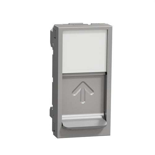 Placa d'1 mòdul RJ45 Keystone alumini New Unica amb referència NU946030 de la marca SCHNEIDER ELECTRIC