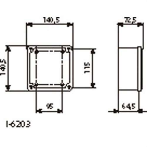 Caixa de derivació cega amb tapa opaca 130x130x60mm amb referència I-6203 de la marca BJC