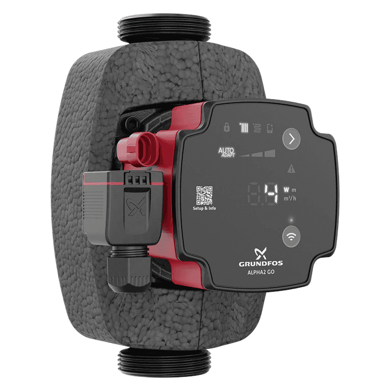 Bomba circuladora Grundfos ALPHA2 GO 25-90 180 con referencia 93074208 de la marca GRUNDFOS