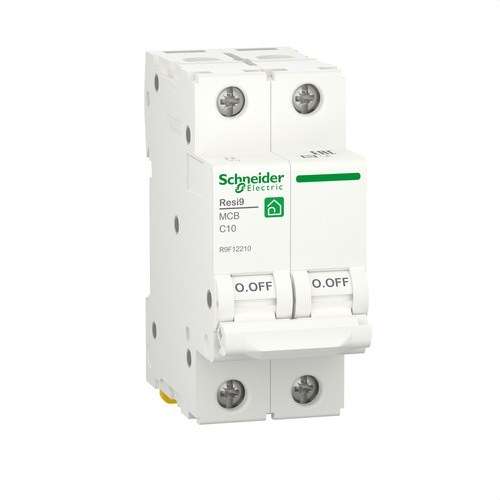 Magnetotèrmic RESI9 2P 10A Corba C 230V Corba C 6kA amb referència R9F12210 de la marca SCHNEIDER ELECTRIC