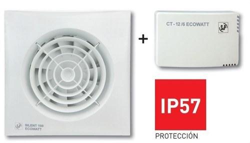 Kit extractor de bany SILENT-100 CZ + CT-12/6 UNIT RE amb referència 5210614500 de la marca SOLER & PALAU
