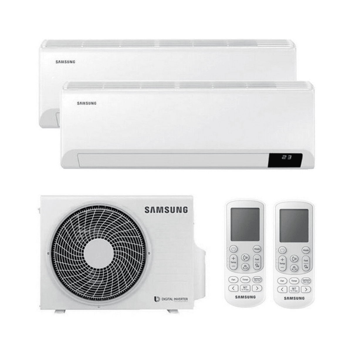 Aire acondicionado 2x1 con wifi Samsung WindFree Comfort 2,5 kW + 2,5 kW con referencia KITSAMWINDFREE09+09 de la marca SAMSUNG