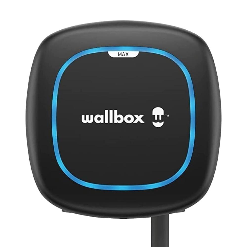 Cargador coche eléctrico trifásico negro WallBox Pulsar-Max 22kW con manguera Tipo 2 de 7 metros con referencia PLP2-M-2-4-9-002 de la marca WALLBOX