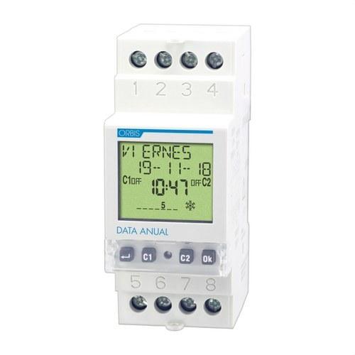 Interruptor horario digital modular Orbis DATA ANUAL con referencia OB176100 de la marca ORBIS