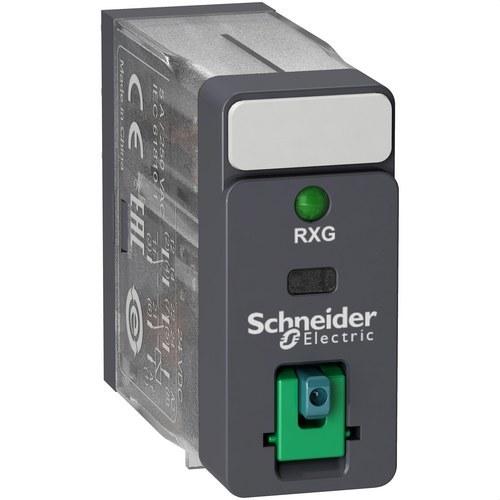 Relé 2 C/O 5A + Botón test + LED 24V DC con referencia RXG22BD de la marca SCHNEIDER ELECTRIC