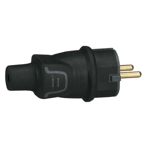 Clavija 2P+T CAUCHO NEGRO con referencia 050342 de la marca LEGRAND