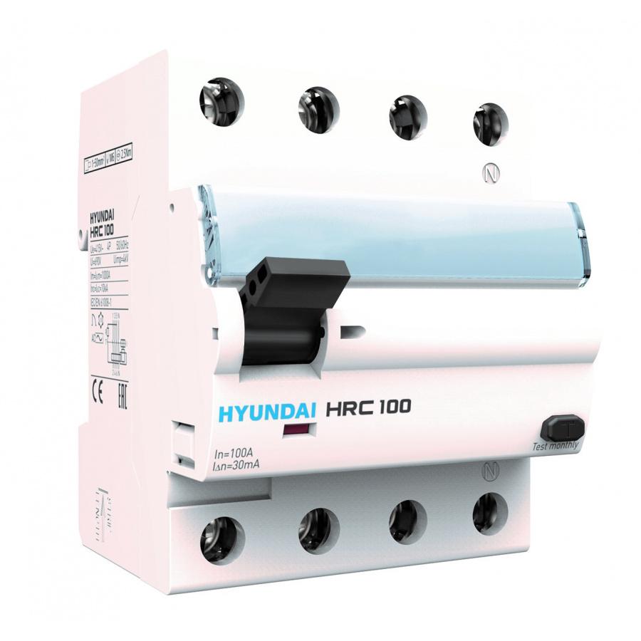 Diferencial STD 4P 100A 300mA Clase A con referencia HRC100S-F4PG7100 de la marca HYUNDAI