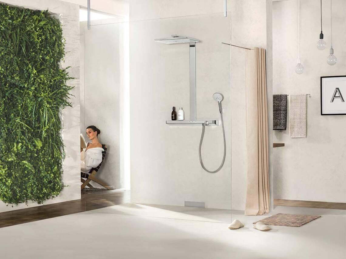 Conjunto de ducha termostática Rainmaker Select Showerpipe 460 con referencia 27109400 de la marca HANSGROHE