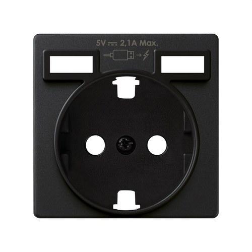 Tapa para la base de enchufe schuko con 2 cargadores USB A + C 10,5W negro mate Simon 82 Concept con referencia 8200049-098 de la marca SIMON
