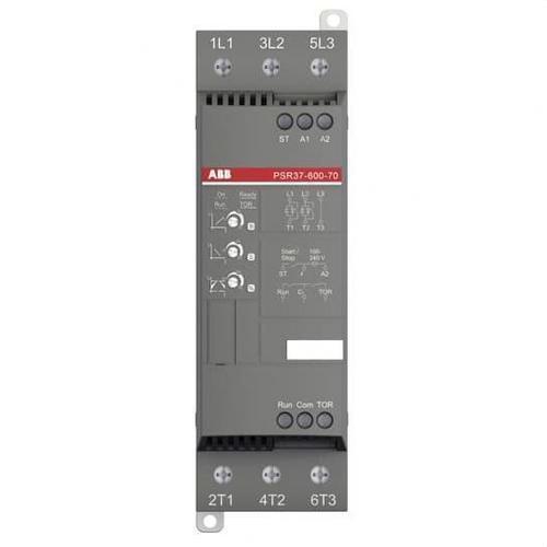 Arrancador suave de motor ABB PSR 37 A 600 V ac 18,5 kW trifásico IP10 IP20 con referencia 1SFA896110R7000 de la marca ABB