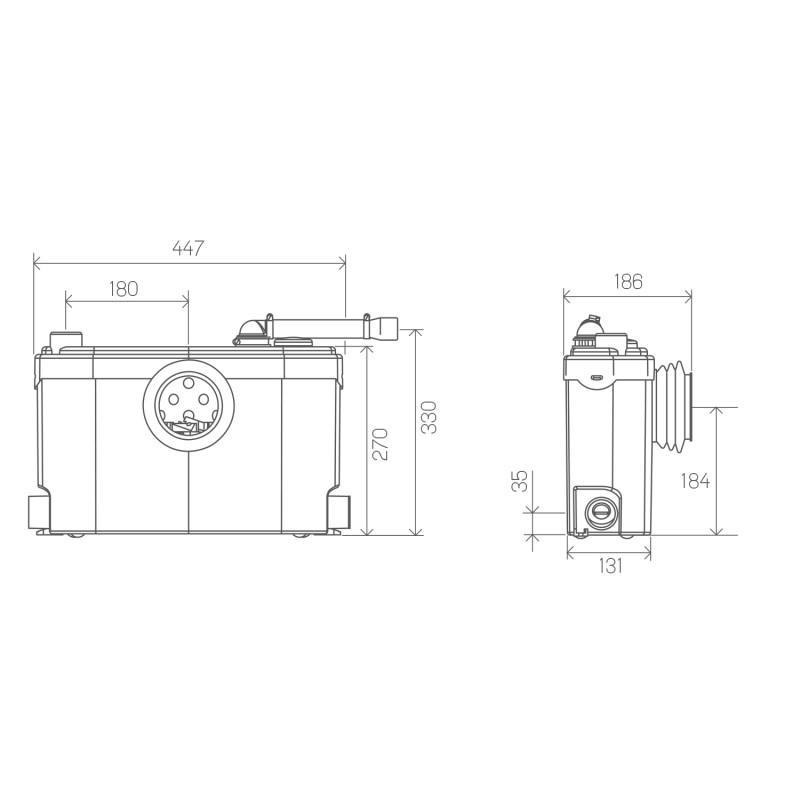 Triturador sanitario SFA SANISLIM para baños completos con referencia SANISLIM de la marca SFA SANITRIT