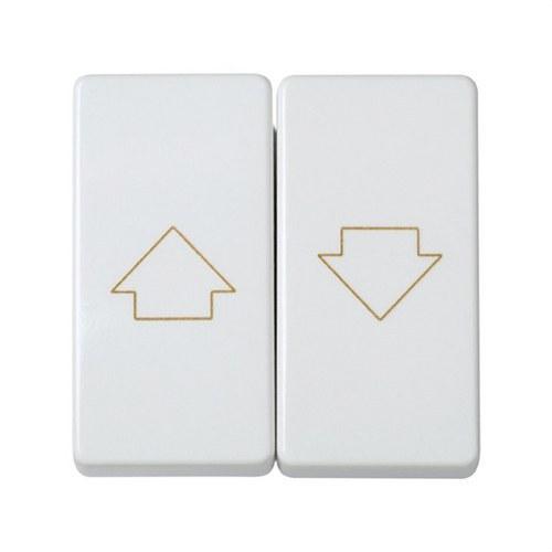 Grupo de 2 pulsadores para persianas con sistema de enclavamiento eléctrico blanco Simon 27 Play con referencia 27332-35 de la marca SIMON