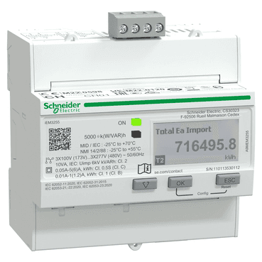 Medidor de energía iem3255 x/5a c.0,5s modbus MID con referencia A9MEM3255 de la marca SCHNEIDER ELECTRIC