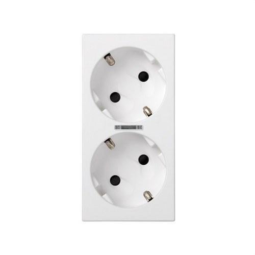 Base de enchufe schuko doble con dispositivo de seguridad, led y embornamiento 1Click® blanco Simon 500 Cima con referencia 50010432-030 de la marca SIMON