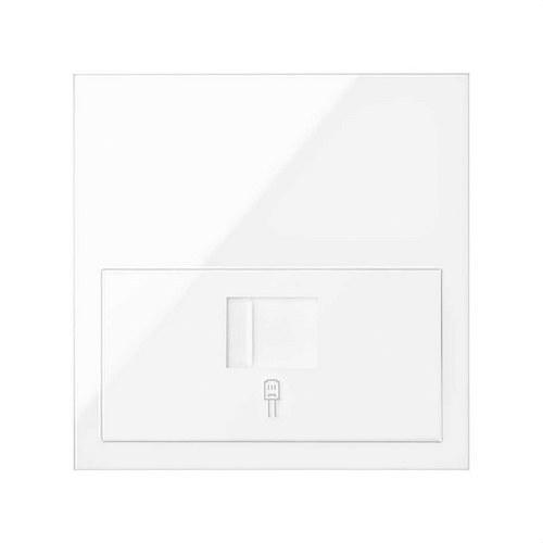 Kit front para 1 elemento con 1 conector informático RJ45 6 UTP con adaptador blanco brillante Simon 100 con referencia 10020106-130 de la marca SIMON