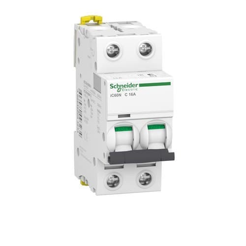 Magnetotèrmic IC60N 2P 16A Corba C 10kA amb referència A9F79216 de la marca SCHNEIDER ELECTRIC