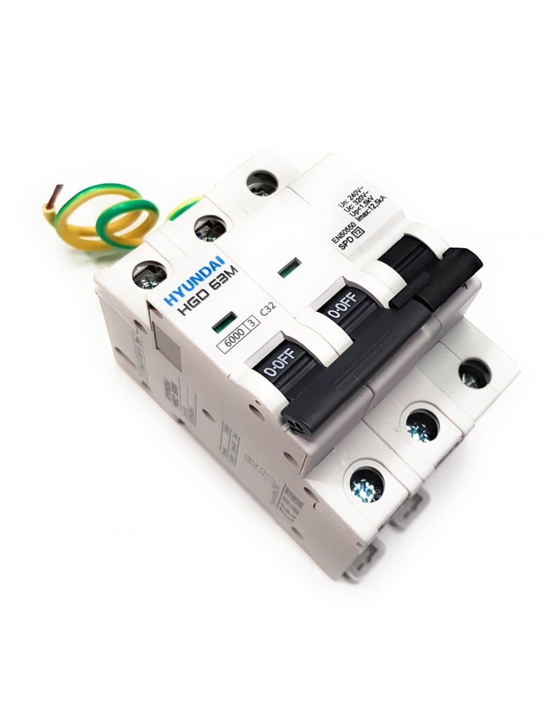 Protector de sobretensiones transitorias y permanentes 1P+N 32A con referencia ST-2P32 de la marca PROCOEL