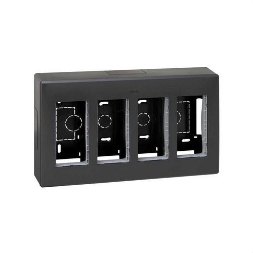 Caja de pared de superficie para 4 elementos dobles grafito Simon 500 Cima con referencia 51000004-038 de la marca SIMON