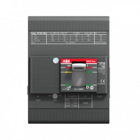 Interruptor automático caja moldeada ABB Tmax XT1C 160 TMD 160A 4P fijo con referencia 1SDA067410R1 de la marca ABB