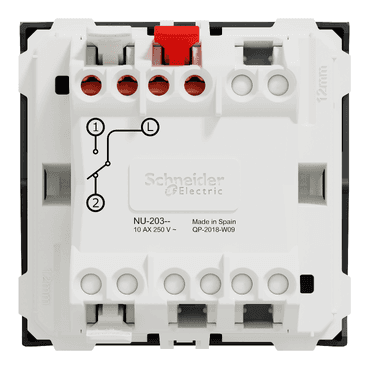 Commutador de 2 mòduls antracita New Unica amb referència NU320354 de la marca SCHNEIDER ELECTRIC