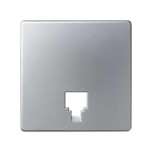 Placa para tomas telefónicas con conectores RJ11 y RJ12 aluminio Simon 82 con referencia 82062-63 de la marca SIMON