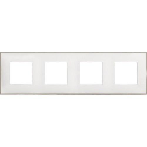 Marco embellecedor de 2x4 módulos blanco satinado Classia con referencia R4802M4WS de la marca BTICINO