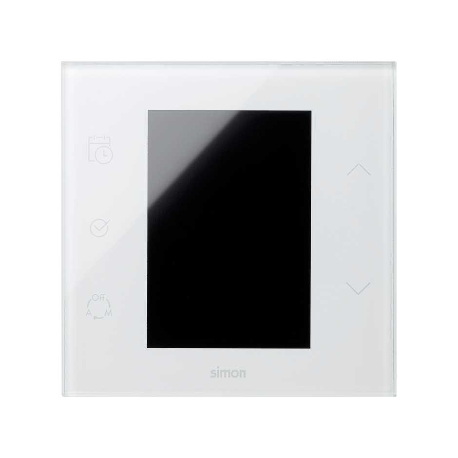 Termostato blanco brillante Simon 100 con referencia 10000810-130 de la marca SIMON