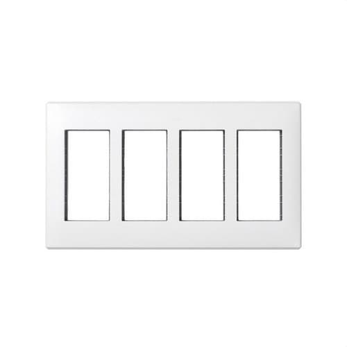 Marco para pared de empotrar y bastidor para 4 elementos dobles blanco Simon 500 Cima con referencia 51010104-030 de la marca SIMON