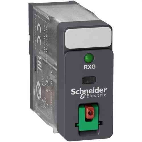 Relé 1 C/O 10A + Botón test + LED 48V AC con referencia RXG12E7 de la marca SCHNEIDER ELECTRIC
