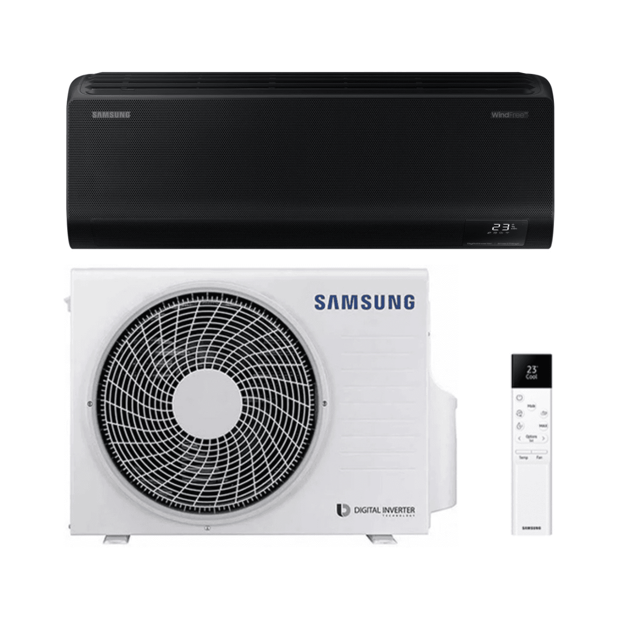 Aire acondicionado negro con wifi Samsung WindFree Avant Black S2 2,5 kW 9000 BTU con referencia SAMWINDAVANTBLACK09 de la marca SAMSUNG