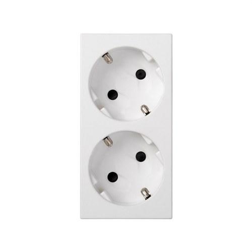 Double Schuko socket with safety device and 1Click connection white Simon 500 Cima with reference 50000432-030 from the brand SIMON