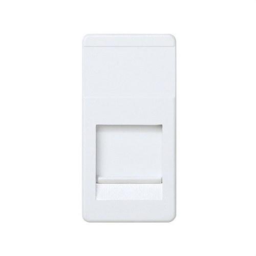 Placa de voz y datos plana de medio elemento con guardapolvo para 1 conector RJ45 AMP blanco Simon 27 Play con referencia 27087-34 de la marca SIMON