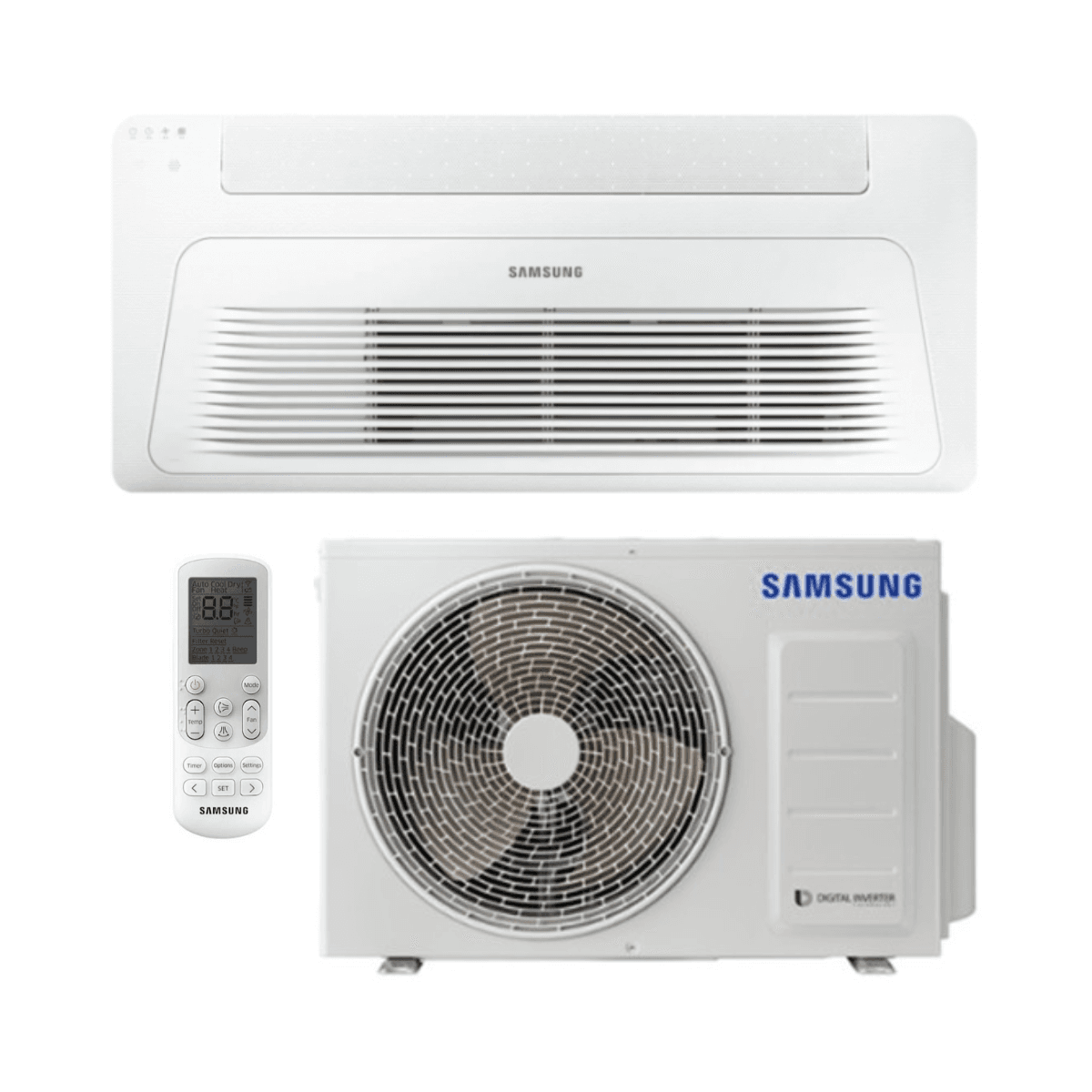 Aire acondicionado cassette de 1 vía Samsung WindFree 3,5 kW 12000 BTU con referencia F-CST1W35R de la marca SAMSUNG
