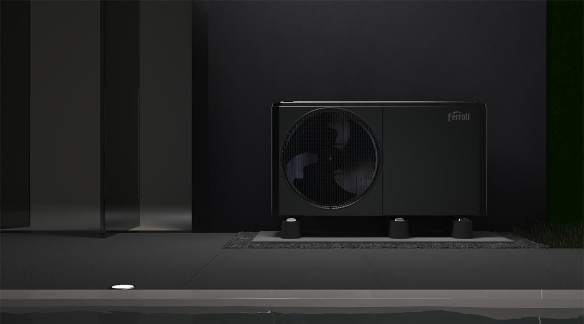 Bomba de calor aerotèrmia monobloc R290 Ferroli OMNIA Life M 16 kW amb comandament amb referència 4B4770169 de la marca FERROLI
