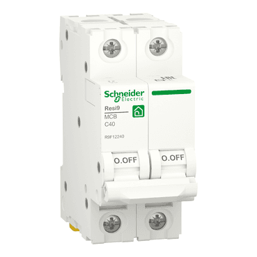 Magnetotérmico Resi9 2P 40 A 6000 A 230 V con referencia R9F12240 de la marca SCHNEIDER ELECTRIC