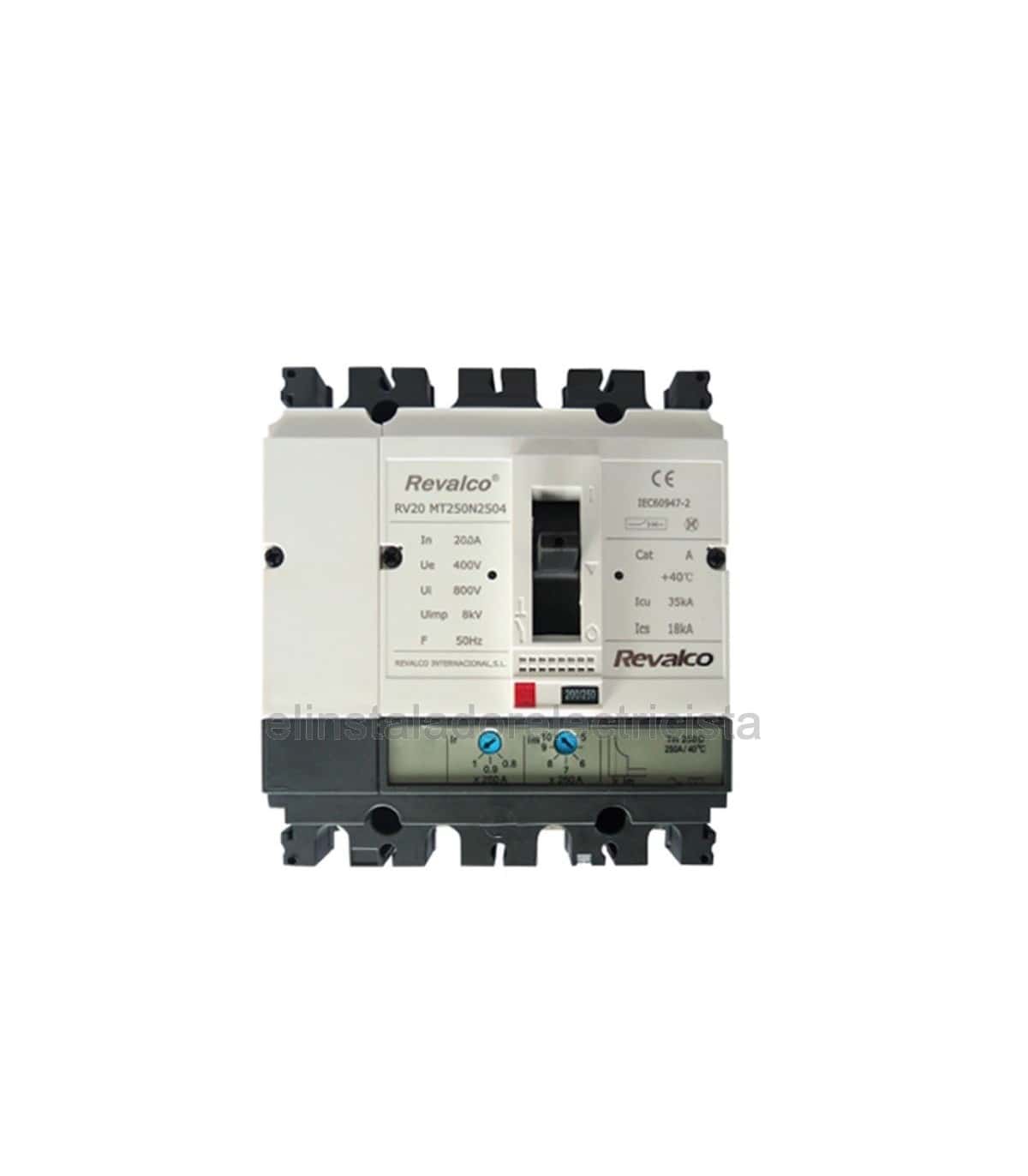 Interruptor automàtic de caixa modelada HGM 4P 200A amb referència HGM250-H4PN200F de la marca HYUNDAI
