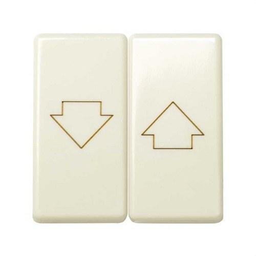 Tecla doble para mecanismo de persianas con enclavamiento de seguridad marfil Simon 27 Play con referencia 27028-32 de la marca SIMON