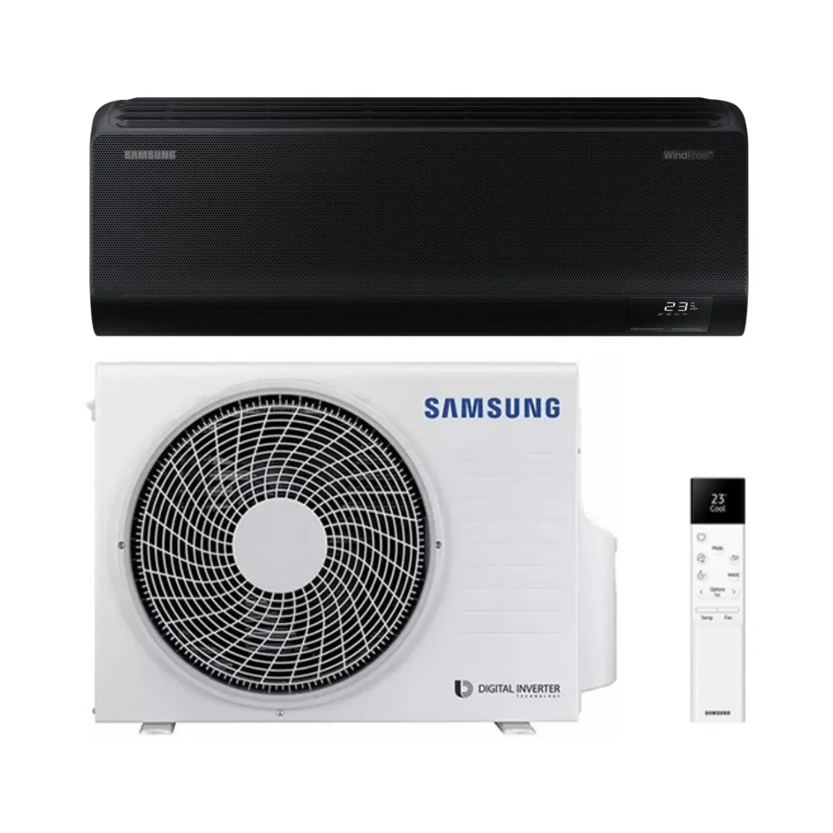 Aire acondicionado negro con wifi Samsung WindFree Avant Black S2 3,5 kW 12000 BTU con referencia SAMWINDAVANTBLACK12 de la marca SAMSUNG