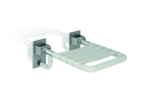 Asiento abatible para baños y duchas acabado en nylon con base inox con referencia GW11 38 09 00 de la marca GENWEC