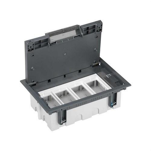Caja de suelo regulable para 8 elementos en instalación de suelo técnico gris Simon 500 Cima con referencia 52050104-035 de la marca SIMON