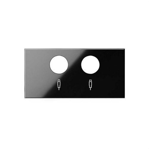 Tapa para tomas inductivas de R-TV+SAT negro brillante Simon 100 con referencia 10000053-138 de la marca SIMON