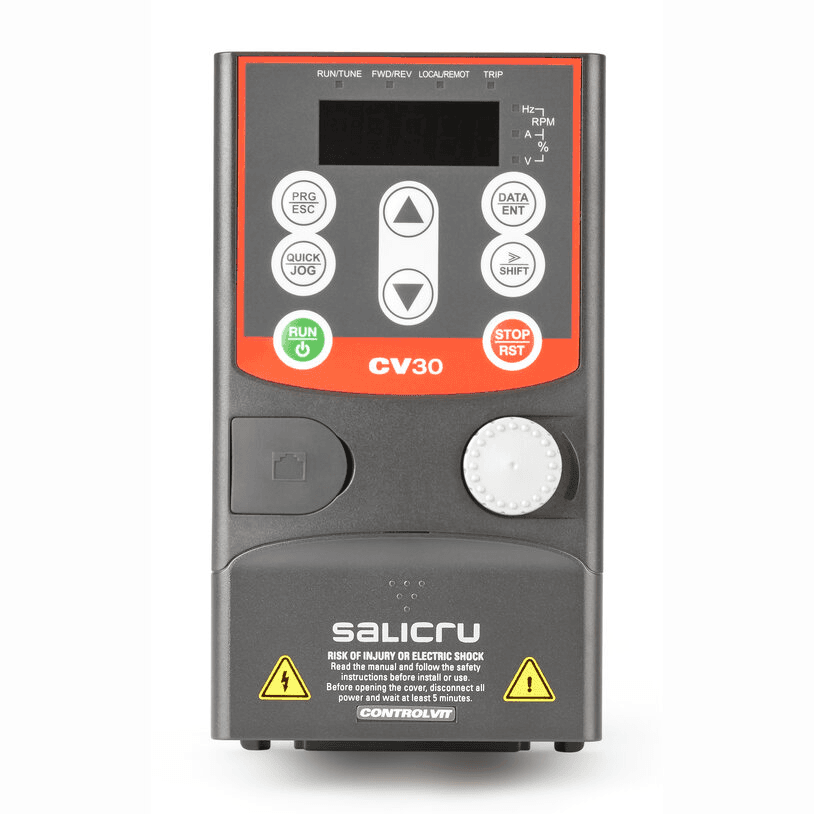 Variador de freqüència monofàsic de 0,75 kW CV30-008-S2 amb referència 6B1BA000002 de la marca SALICRU