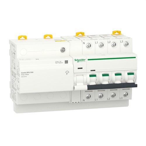 Interruptor automático con protección contra sobretensiones Acti9 Combi SPU 3P + N 50 A con referencia A9L20750 de la marca SCHNEIDER ELECTRIC