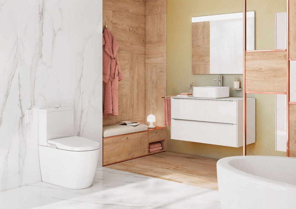 Inodor intel·ligent In-Wash® Inspira adossat a paret Roca Rimless amb referència A80306L001 de la marca ROCA