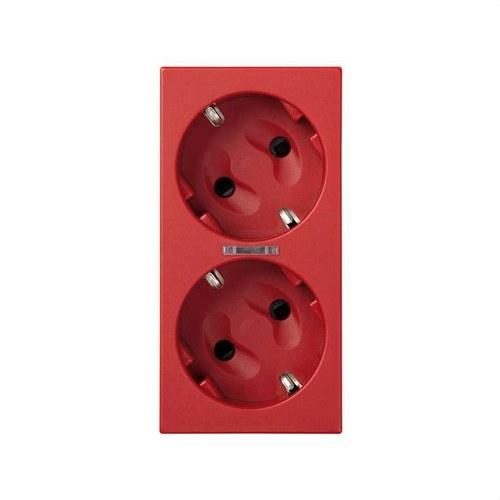 Double Schuko Socket Base with Safety Device, LED and 1Click® Connection Red Simon 500 Cima with reference 50010432-037 from the brand SIMON